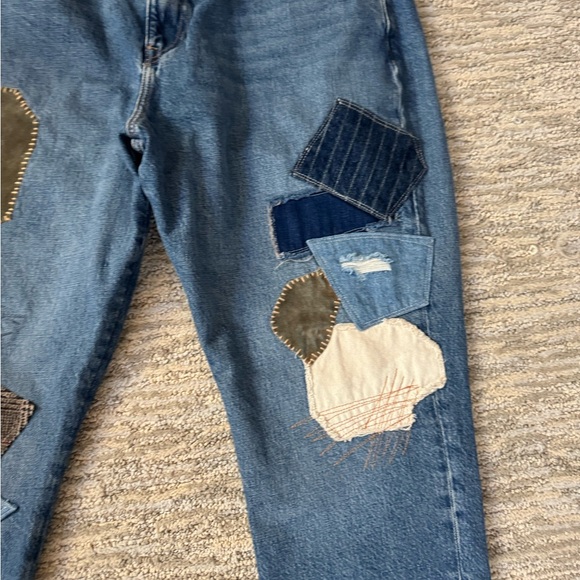 RALPH LAUREN PATCHWORK BOHEMIAN BOYFRIEND JEANS SIZE 32 - Picture 7 of 8